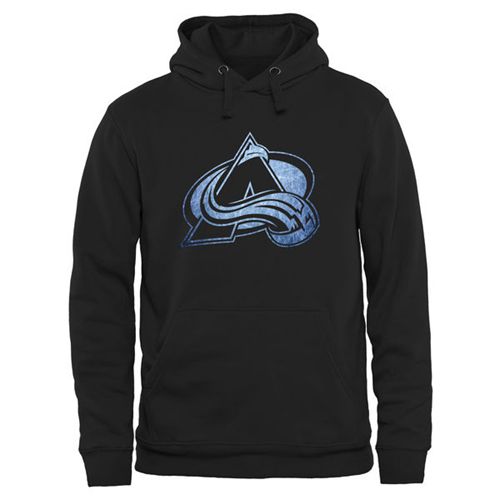 Colorado Avalanche Rinkside Pond Hockey Pullover Hoodie Black - Click Image to Close