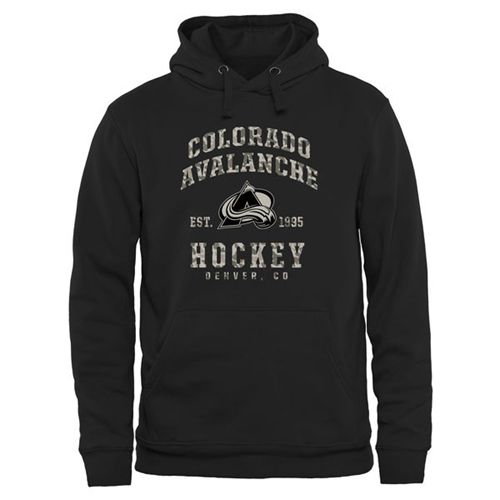 Colorado Avalanche Black Camo Stack Pullover Hoodie