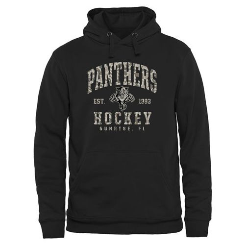 Florida Panthers Black Camo Stack Pullover Hoodie