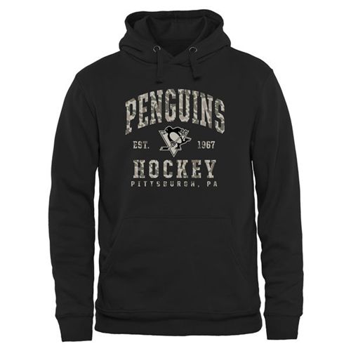 Pittsburgh Penguins Black Camo Stack Pullover Hoodie