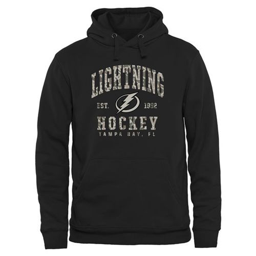 Tampa Bay Lightning Black Camo Stack Pullover Hoodie