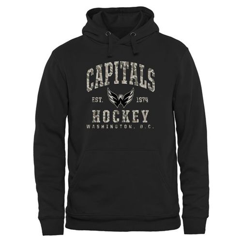 Washington Capitals Black Camo Stack Pullover Hoodie