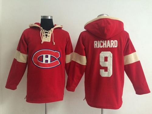 Montreal Canadiens #9 Maurice Richard Red Pullover NHL Hoodie