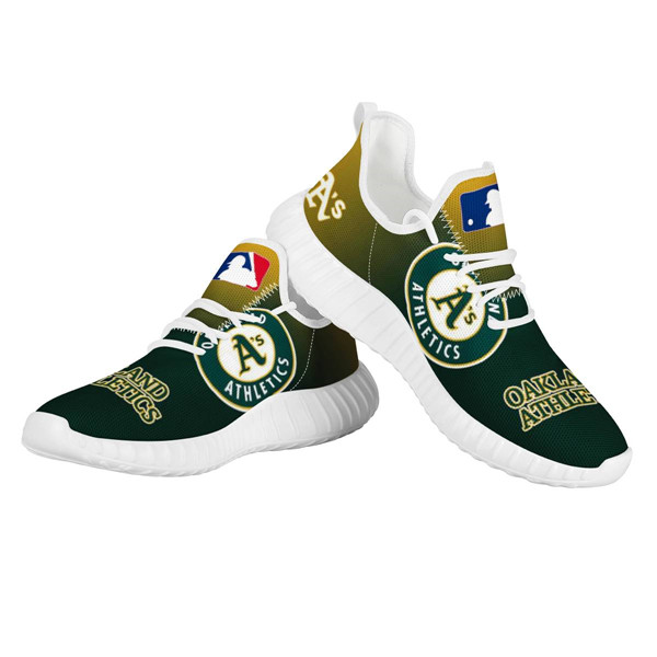 Women's MLB Oakland Athletics Lightweight Running Shoes 004