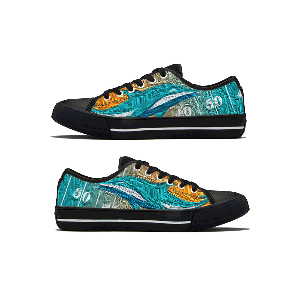 Men's NFL Miami Dolphins Low Top Canvas Sneakers 001