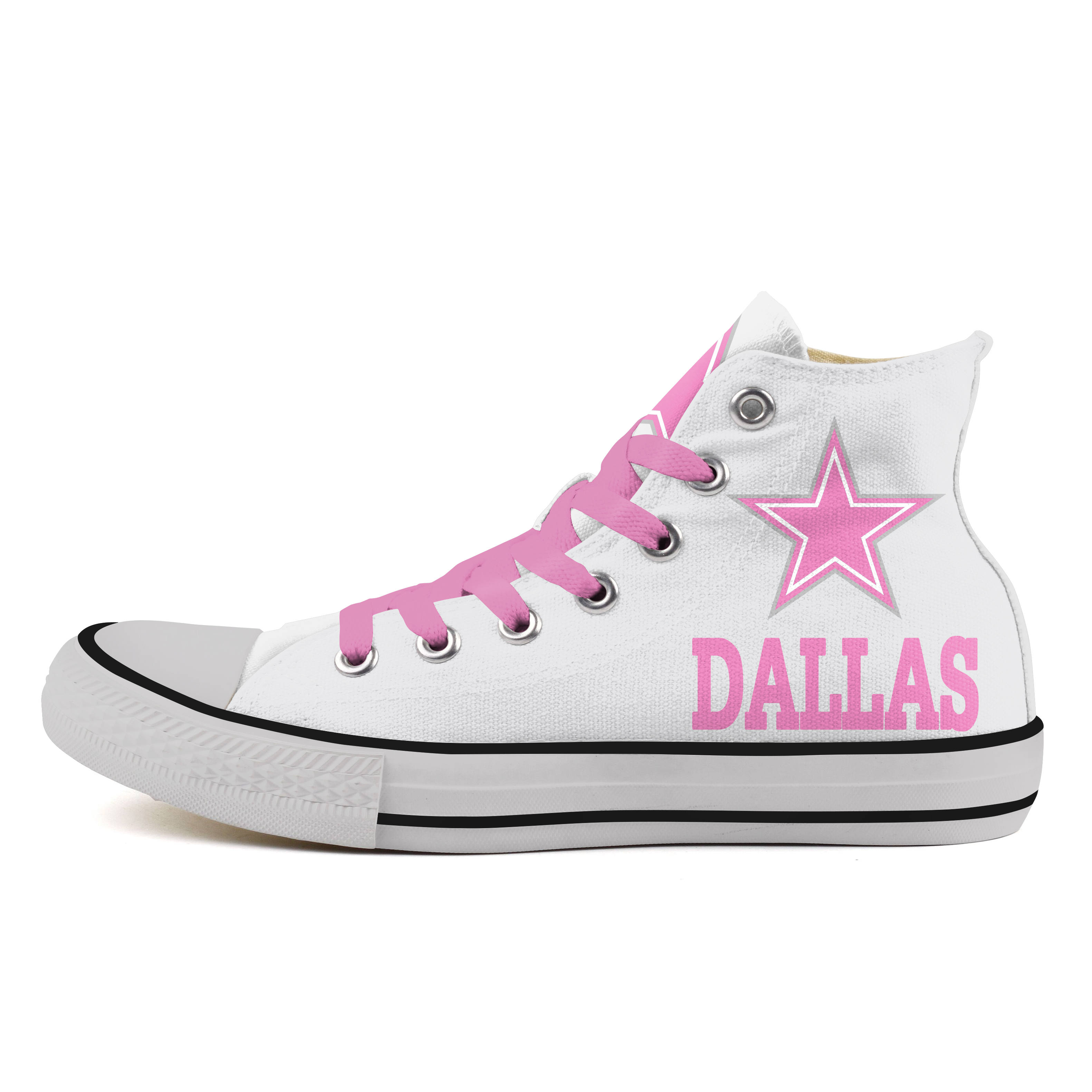 Men's NFL Dalls Cowboys Repeat Print High Top Sneakers 012 - Click Image to Close