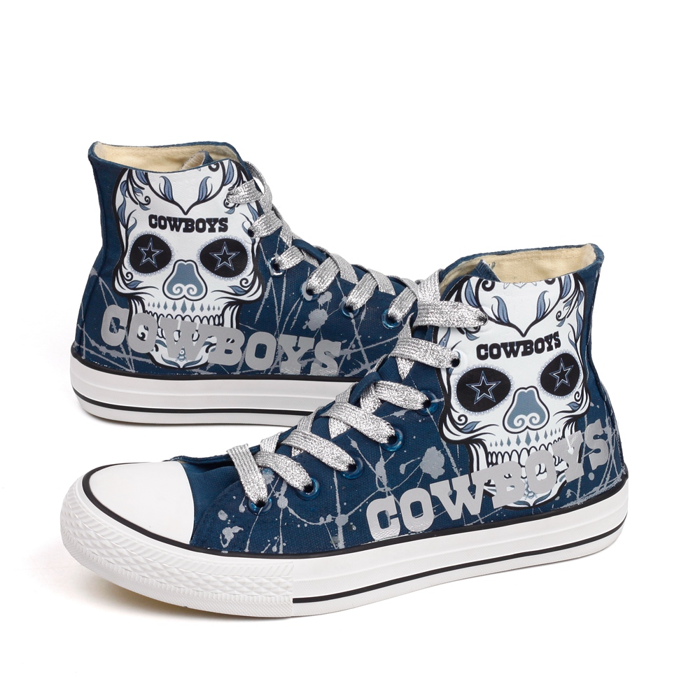 Men's NFL Dalls Cowboys Repeat Print High Top Sneakers 010