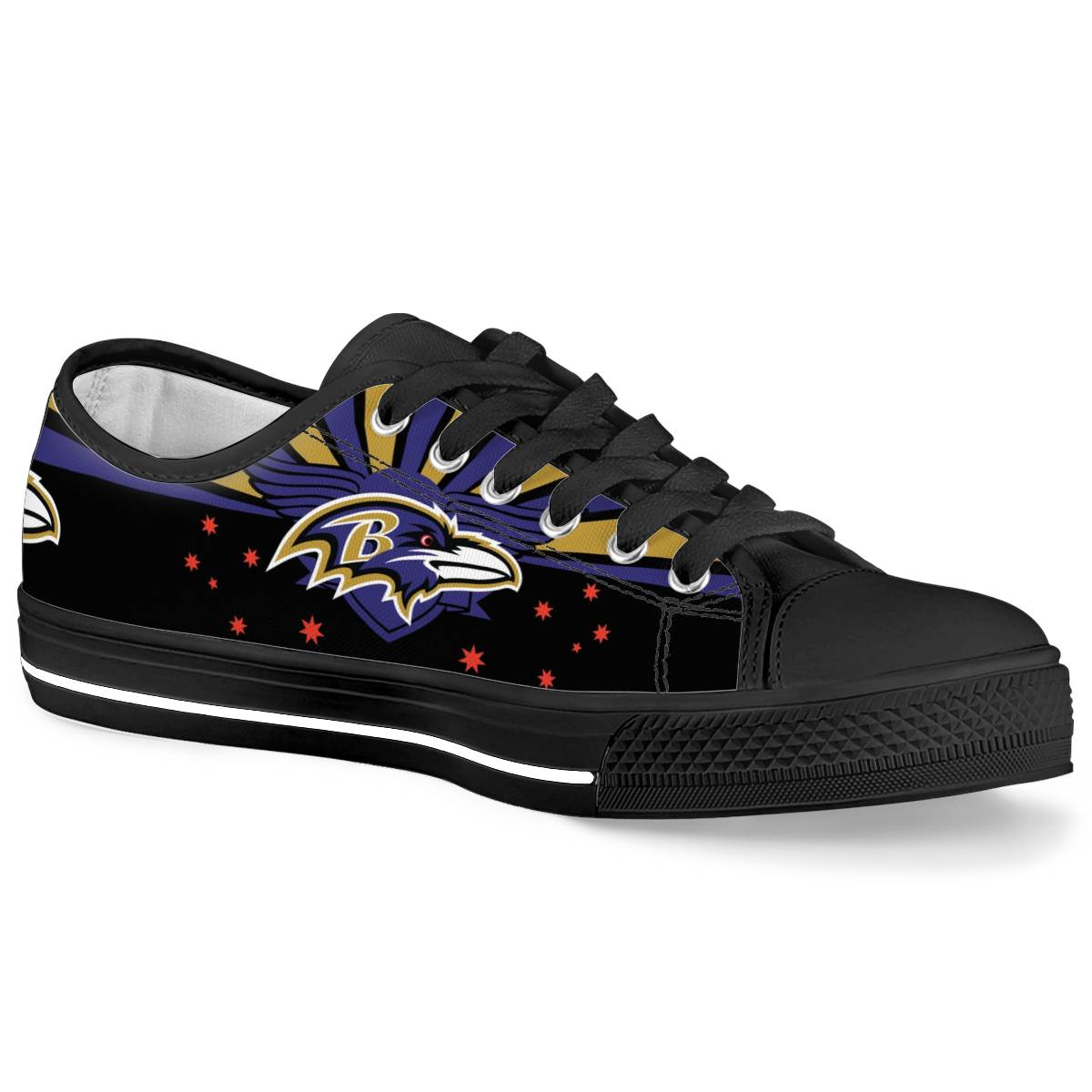 Women's Baltimore Ravens Low Top Canvas Sneakers 002 - Click Image to Close