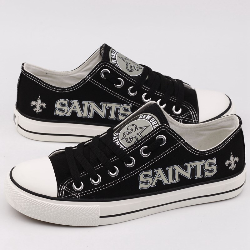 Women Or Youth NFL New Orleans Saints Repeat Print Low Top Sneakers 002