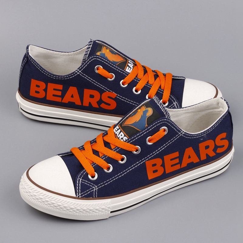 Women Or Youth NFL Chicago Bears Repeat Print Low Top Sneakers 002