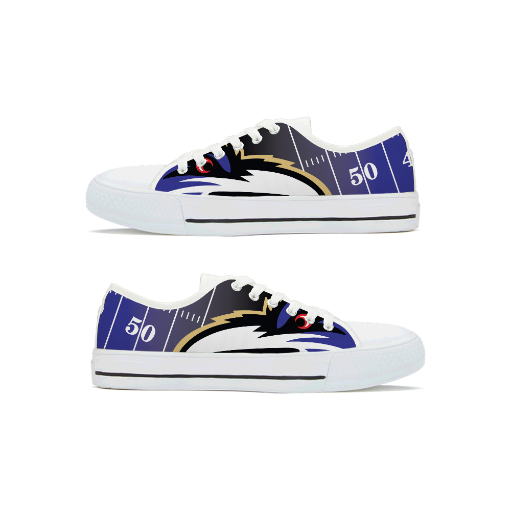 Men's Baltimore Ravens Low Top Canvas Sneakers 004