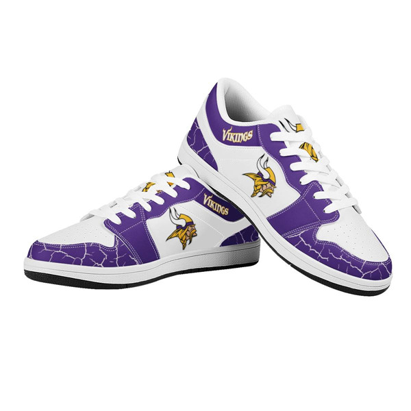 Women's Minnesota Vikings AJ Low Top Leather Sneakers 001