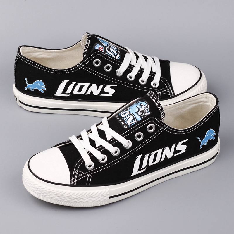 Women Or Youth NFL Detroit Lions Repeat Print Low Top Sneakers 002