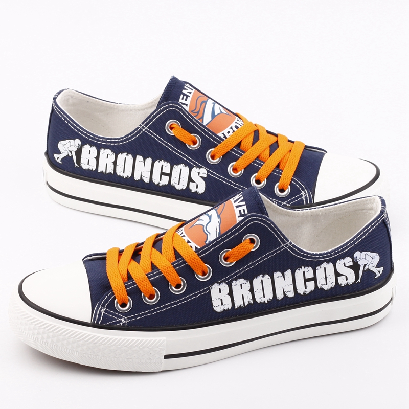 Women Or Youth NFL Denver Broncos Repeat Print Low Top Sneakers 003