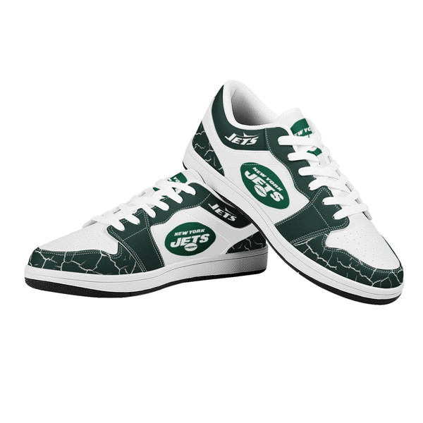 Women's New York Jets AJ Low Top Leather Sneakers 001