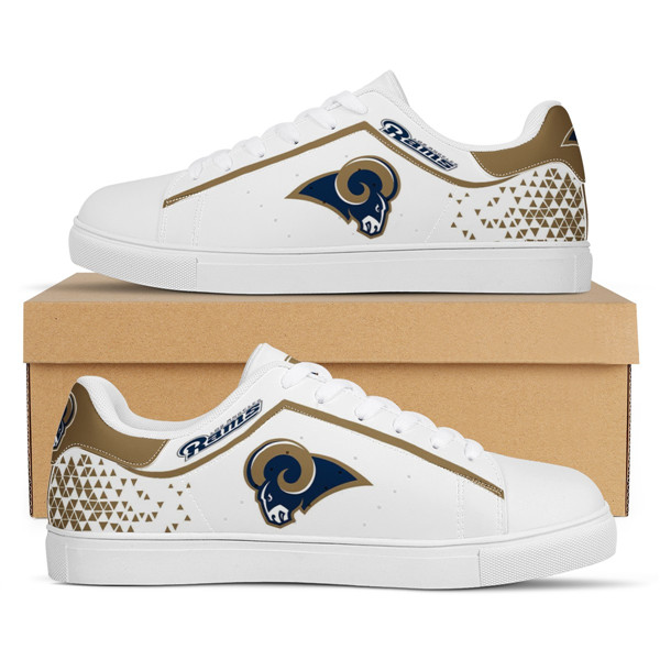 Women's Los Angeles Rams Low Top Leather Sneakers 002 - Click Image to Close