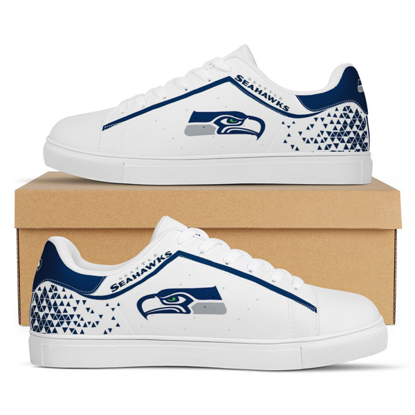 Women's Seattle Seahawks Low Top Leather Sneakers 002