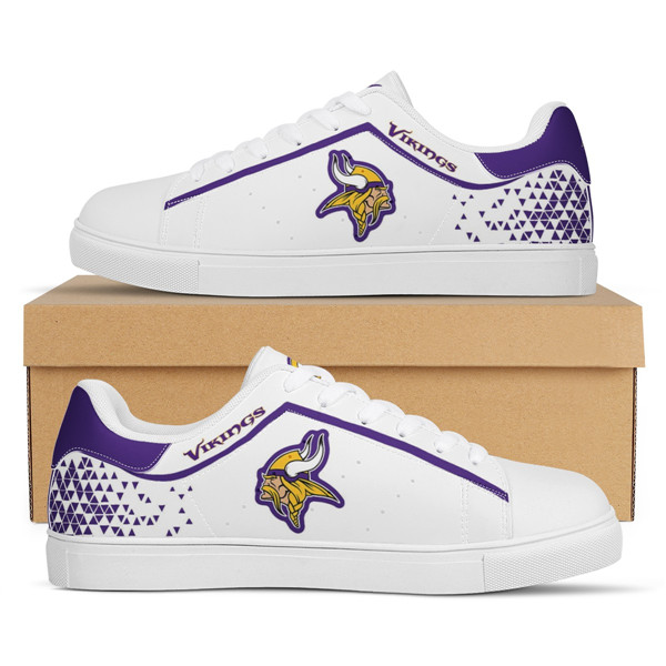 Men's Minnesota Vikings Low Top Leather Sneakers 002