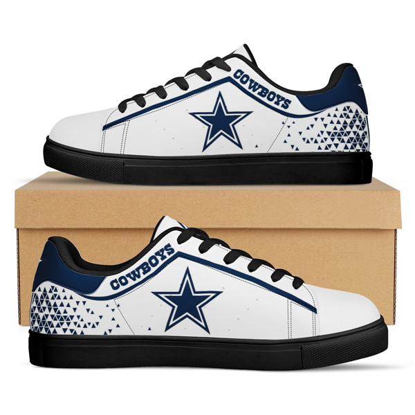 Women's Dallas Cowboys Low Top Leather Sneakers 001 - Click Image to Close