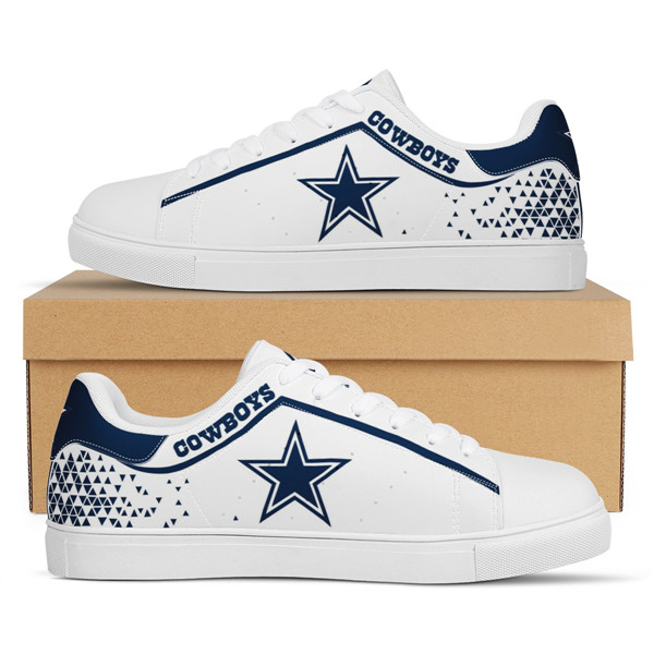 Women's Dallas Cowboys Low Top Leather Sneakers 002