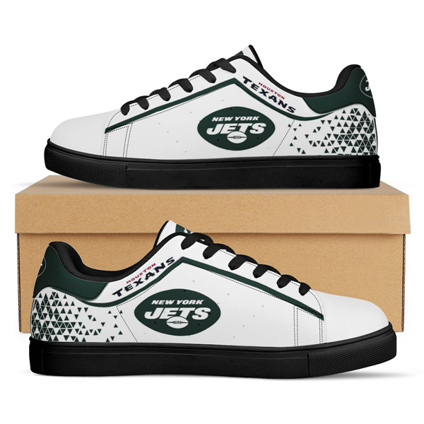 Men's New York Jets Top Leather Sneakers 001 - Click Image to Close