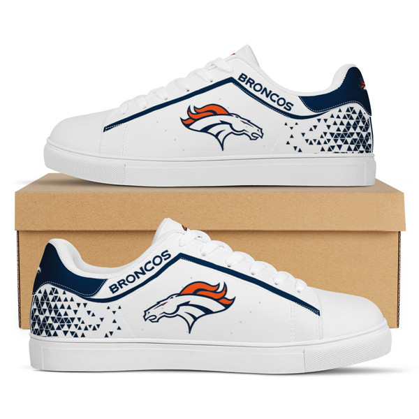 Women's Denver Broncos Low Top Leather Sneakers 002 - Click Image to Close