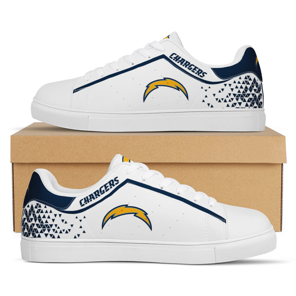 Men's Los Angeles Chargers Low Top Leather Sneakers 002 - Click Image to Close