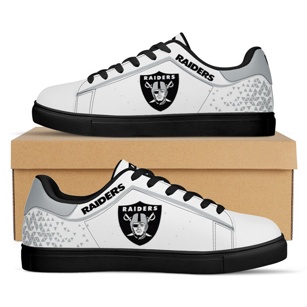 Women's Las Vegas Raiders Low Top Leather Sneakers 001