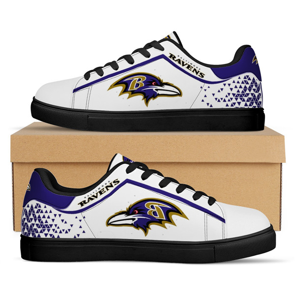 Men's Baltimore Ravens Low Top Leather Sneakers 001 - Click Image to Close