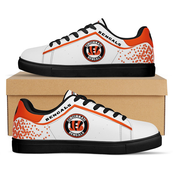 Men's Cincinnati Bengals Low Top Leather Sneakers 001