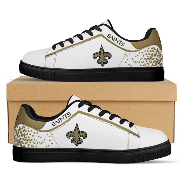 Men's New Orleans Saints Low Top Leather Sneakers 001