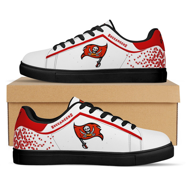 Women's Tampa Bay Buccaneers Low Top Leather Sneakers 001