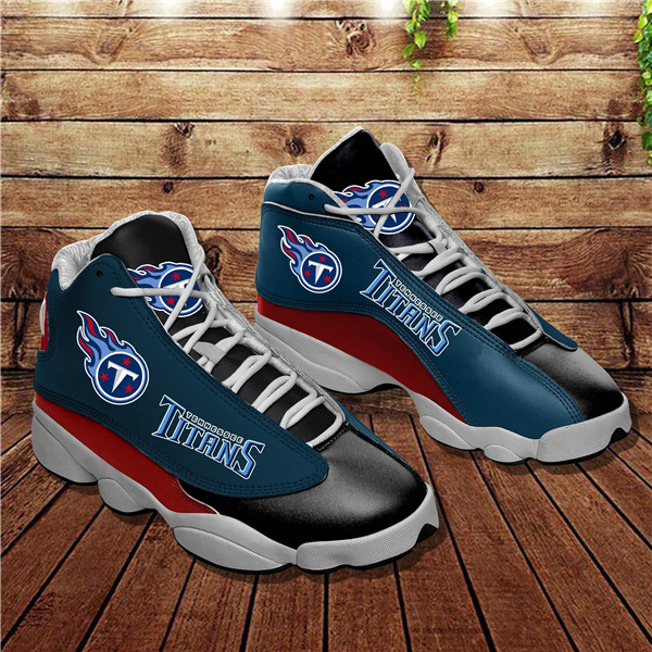 Men's Tennessee Titans AJ13 Series High Top Leather Sneakers 003