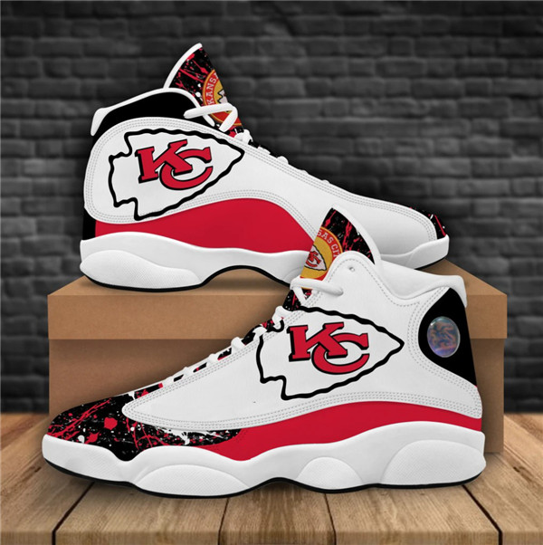 Men's Kansas City Chiefs AJ13 Series High Top Leather Sneakers 002