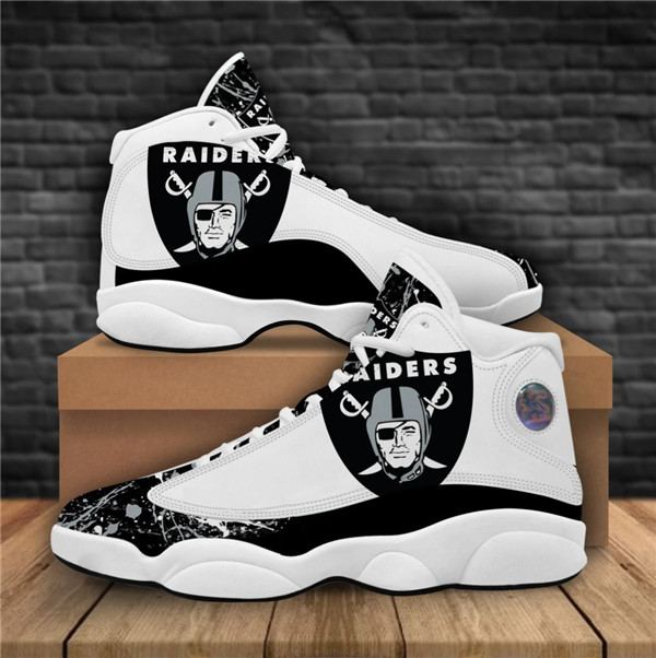 Men's Las Vegas Raiders AJ13 Series High Top Leather Sneakers 008