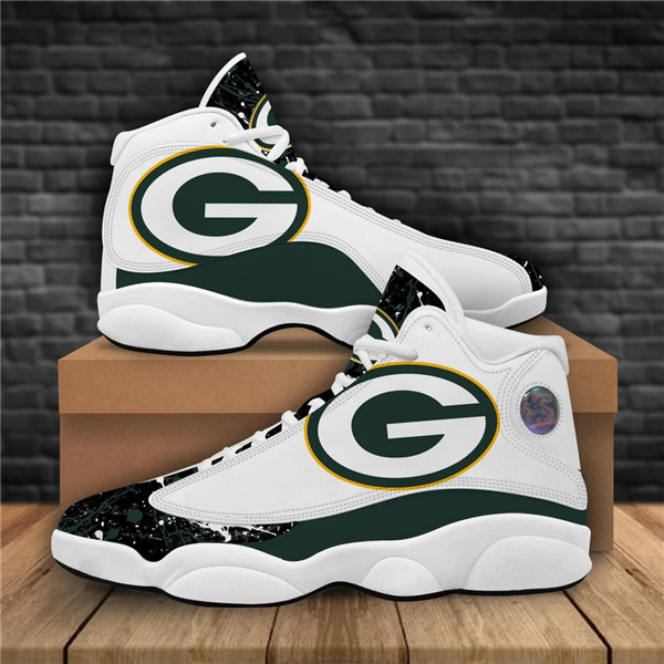 Men's Green Bay Packers AJ13 Series High Top Leather Sneakers 003