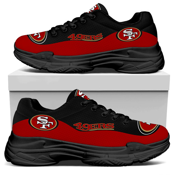 Men's San Francisco 49ers Edition Chunky Sneakers With Line 001 - Click Image to Close