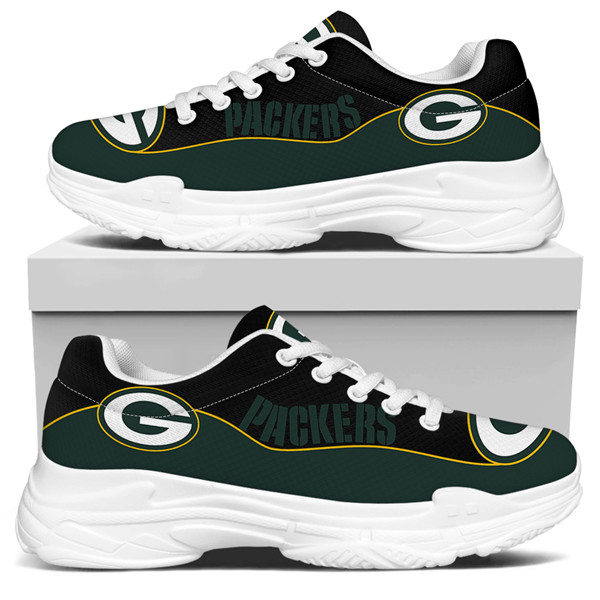 Women's Green Bay Packers Edition Chunky Sneakers With Line 006