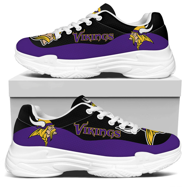 Men's Minnesota Vikings Edition Chunky Sneakers With Line 002 - Click Image to Close