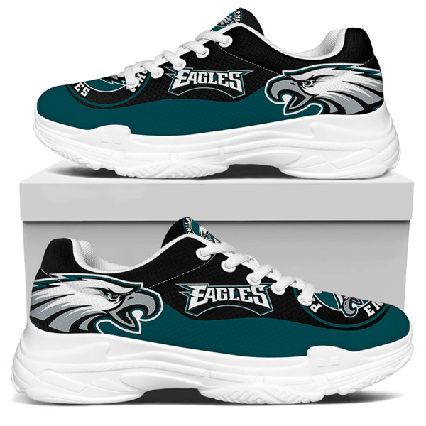 Women's Philadelphia Eagles Edition Chunky Sneakers With Line 002 - Click Image to Close