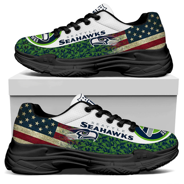 Women's Seattle Seahawks Edition Chunky Sneakers With Line 001