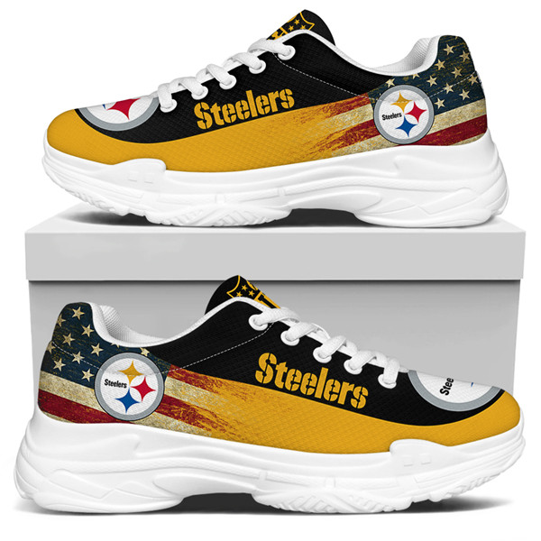 Women's Pittsburgh Steelers Edition Chunky Sneakers With Line 004