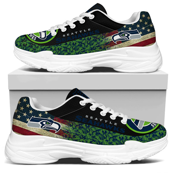 Women's Seattle Seahawks Edition Chunky Sneakers With Line 004