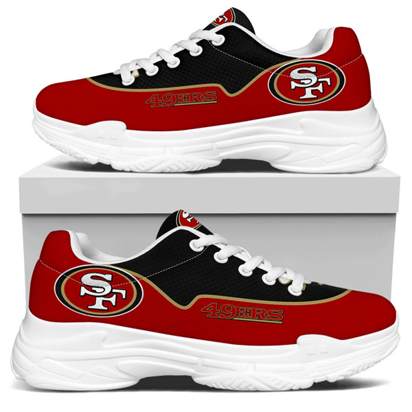 Women's San Francisco 49ers Edition Chunky Sneakers With Line 008 - Click Image to Close