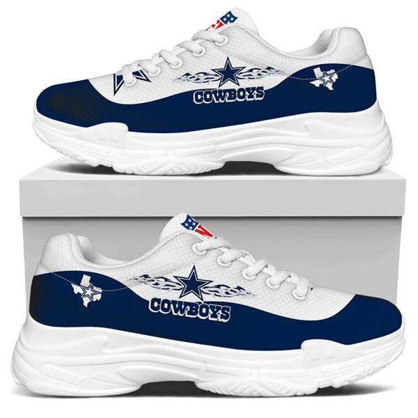 Women's Dallas Cowboys Edition Chunky Sneakers With Line 006