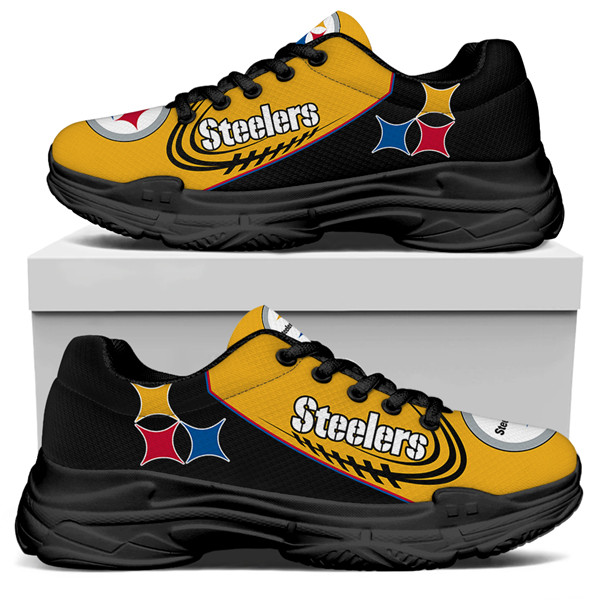 Women's Pittsburgh Steelers Edition Chunky Sneakers With Line 005