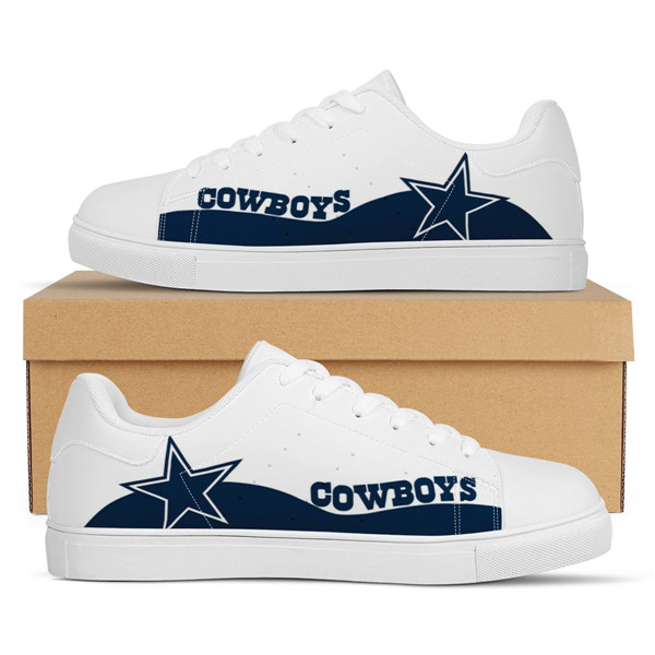 Men's Dallas Cowboys Low Top Leather Sneakers 003 - Click Image to Close