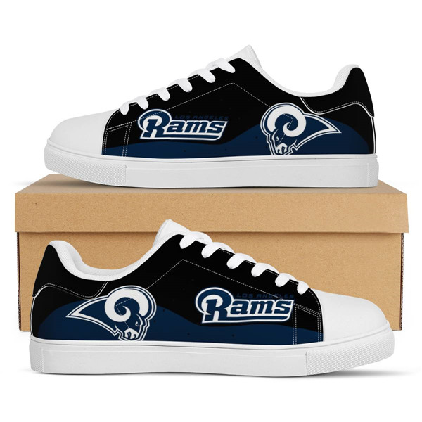 Women's Los Angeles Rams Low Top Leather Sneakers 003 - Click Image to Close