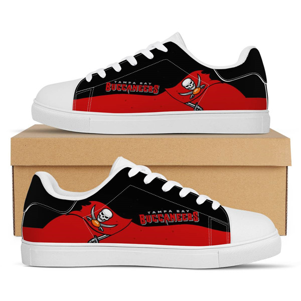 Women's Tampa Bay Buccaneers Low Top Leather Sneakers 003