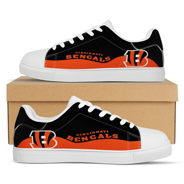 Men's Cincinnati Bengals Low Top Leather Sneakers 003